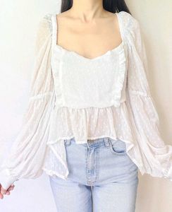 ⛔Sale⛔White Ruffle Top