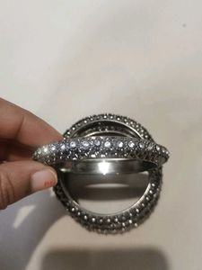 silver Bangle Set