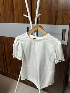White Puff Sleeve Top