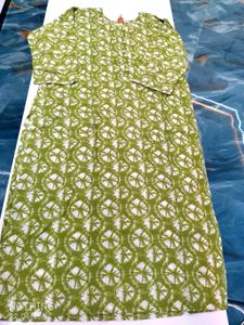 Green Printed Kurta Set Best Quality Low Price