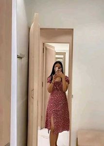 Floral Midi Dress with Slit
