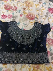 Embroidered Velvet Blouse