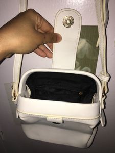 White Clutch With Adjustable Strap