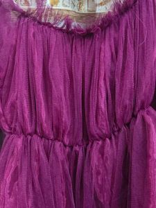 Purple Tulle Off-Shoulder Top