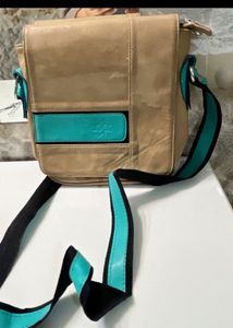 Vintage Leather & Turquoise Accent Bag From Metro
