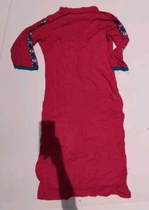Red Embroidered Kurta