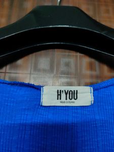 Blue Puff Sleeve Top