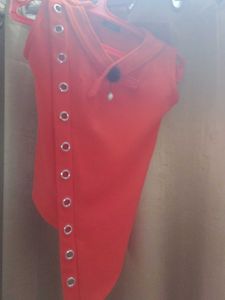 Coral Side-Ringed Top