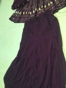 Purple Embroidered Anarkali Suit