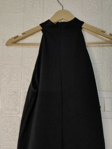 Black Halter Slit Dress