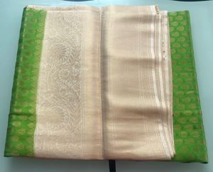 Parrot Green Cream Blouse