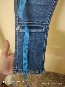 stylish high waisted stracable blue ripped woman j