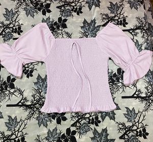 Pretty cinched Waist Lavender Top!