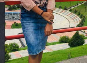 Denim Pencil Skirt