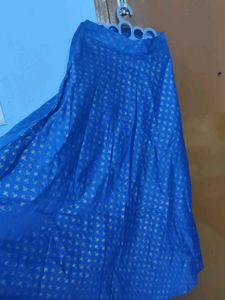 Elegant Blue Ethnic Skirt With Packet