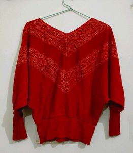 Red Lace Top