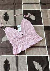 y2k Ruffle Top With Tie Straps 🎀🍓