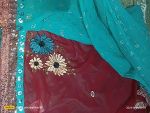 Beautiful Flowers Design Saree