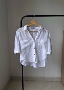 ZARA White Linen Shirt