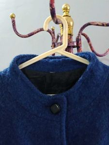 Elegant Blue Button-Down Coat