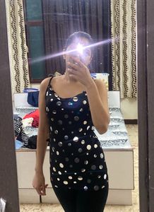 Polka Dot Top with Owl Neck