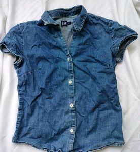 Denim Short Sleeve Top