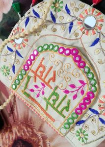राधे राधे Written Gujarati Sling Purse For Girls😌