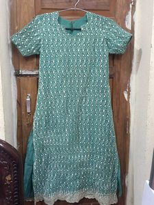 Elegant Green Embroidered Kurta Set