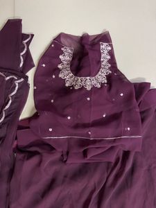 Purple chaniya choli semi stitch