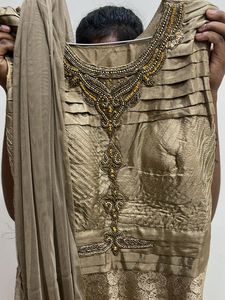 Golden Gown With Dupatta