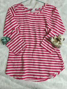 Pink & White Striped Top