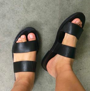 H&amp;M Black Leather Sandals