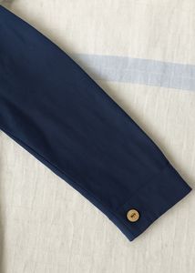 Navy Button-Down Top