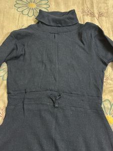 Navy Turtleneck Knit Dress