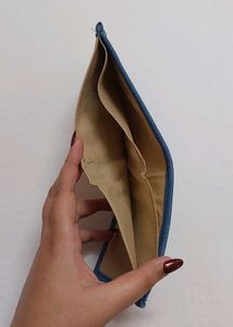 Blue wallet with card compartments