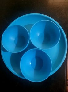 Blue Bowl and Plate Set