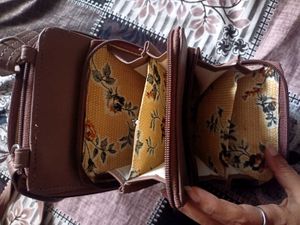 Nude Colour Sling Bag With 7 Pockets