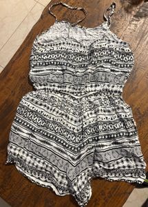 Patterned Black &amp; White Romper