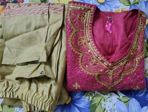 Elegant Pink Embroidered Kurta Set