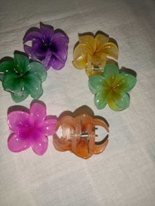 Colorful Flower Hair Claw Clips