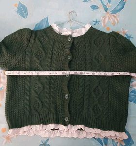 Korean Green Knit Cardigan Top