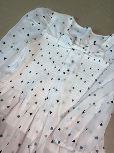 Heart Print Bow Top
