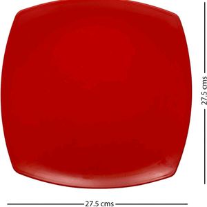Red Square Plates (Set of 6)
