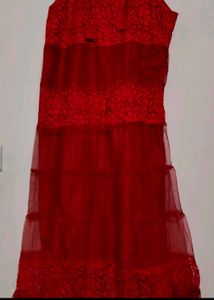 Red Lace Overlay Dress