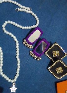 3 Eyrings And 1 Short Neckles With Star ...