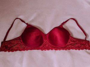 Maroon Lace Trim Bra