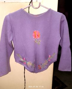 Lavender Aesthetic Crop Shirt