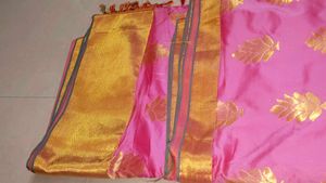 Pink & Gold Saree