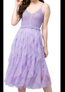 Crochet Mesh Partywear Dress