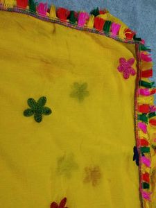Yellow Embroidered Dupatta